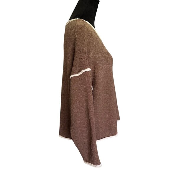 blu pepper sweater, drop shoulder, loose fit, comfy neutral sweater size large - Picture 5 of 9